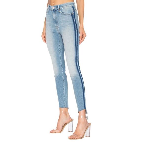 MOTHER Denim Pants Jeans ANTHROPOLOGIE $228 Retail The Stunner Zip Ankle Step Fr - Picture 1 of 11